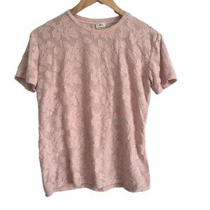 Aritzia Wilfred Pink Floral T-Shirt Size Small